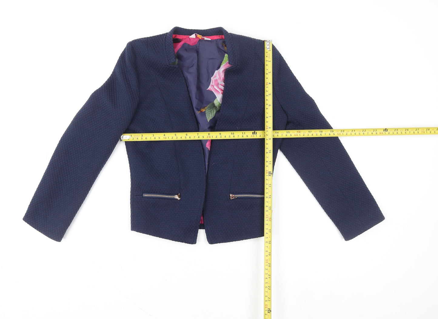 Baker by Ted Baker Girls Blue Textured Blazer Jacket Size 5 Years