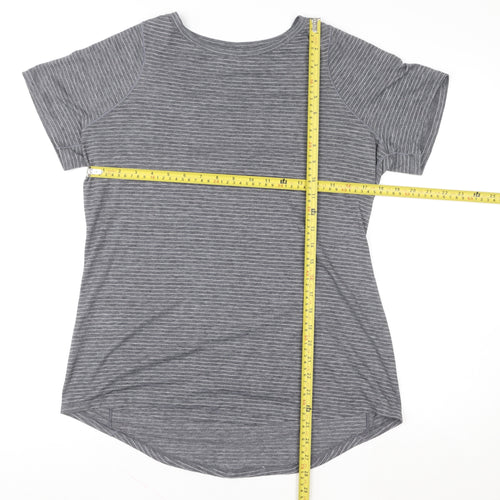 Athletic Works Men’s Grey Striped Short Sleeve T-Shirt M