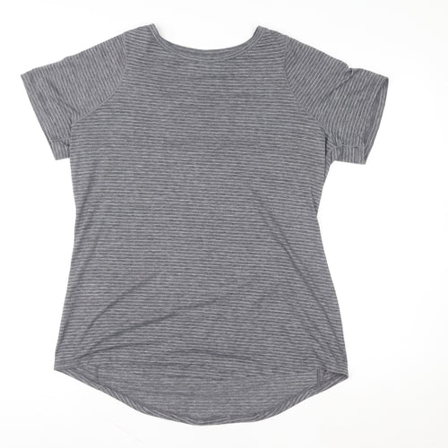 Athletic Works Men’s Grey Striped Short Sleeve T-Shirt M