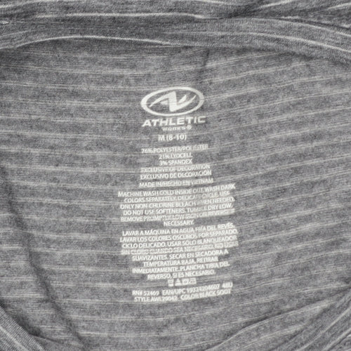 Athletic Works Men’s Grey Striped Short Sleeve T-Shirt M