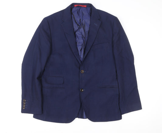 Marks and Spencer Men's Blue Wool Blazer Jacket 40in Classic Fit
