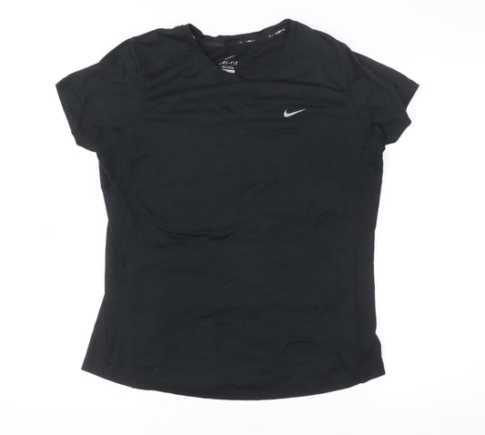 Nike Men’s Black Dri-FIT Running T-Shirt Size L Moisture Wicking