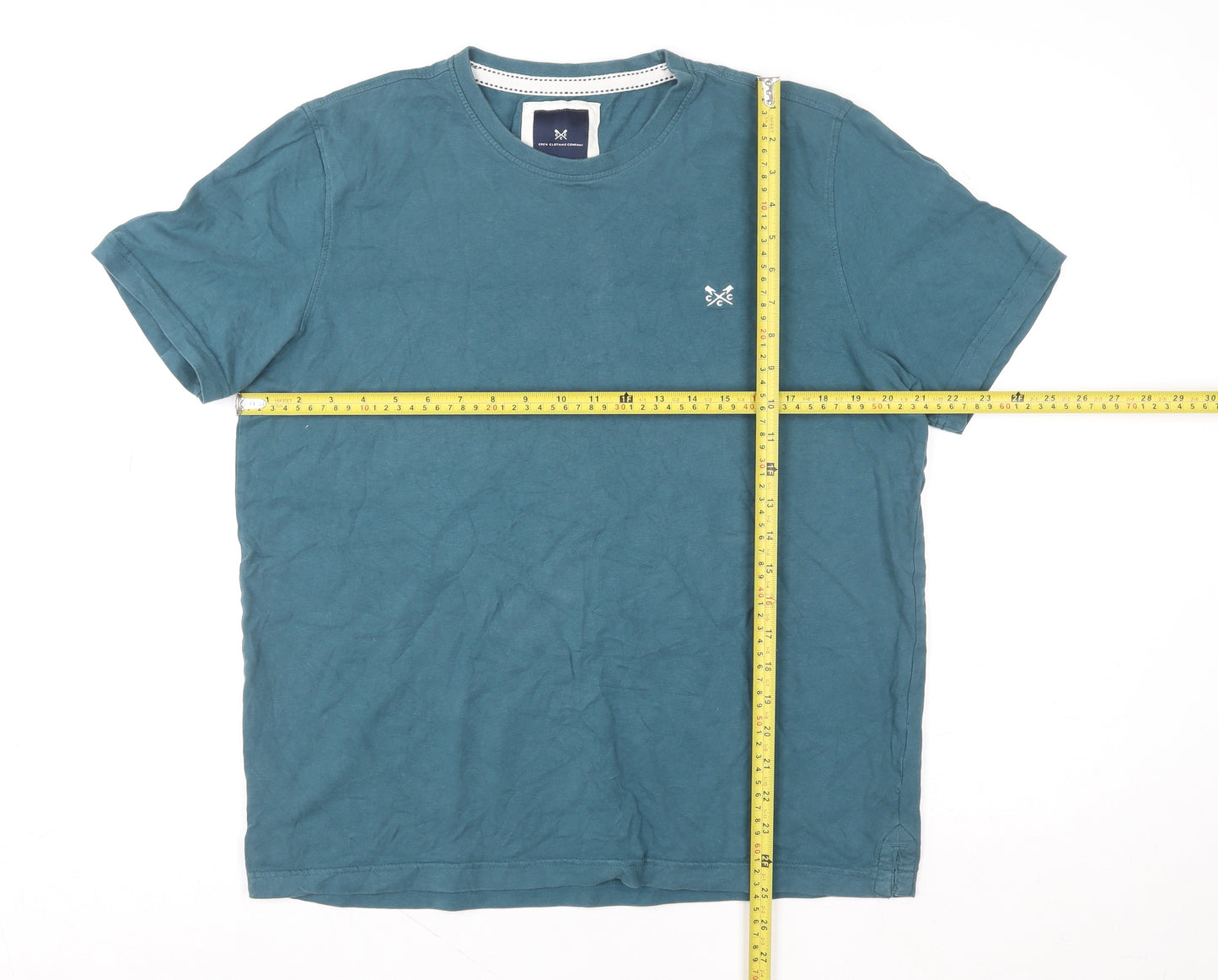 Crew Clothing Company Men's Blue L Short Sleeve Cotton T-Shirt