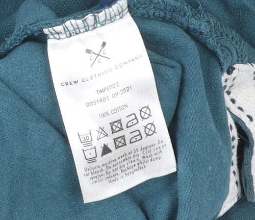 Crew Clothing Company Men's Blue L Short Sleeve Cotton T-Shirt