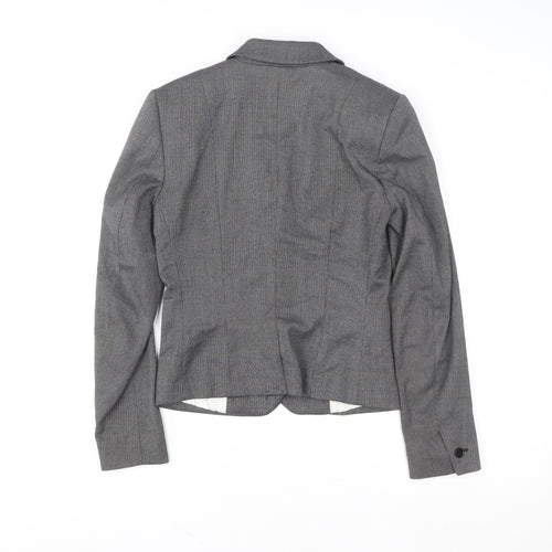 H&M Women Grey Tailored Single-Breasted Suit Jacket UK 4