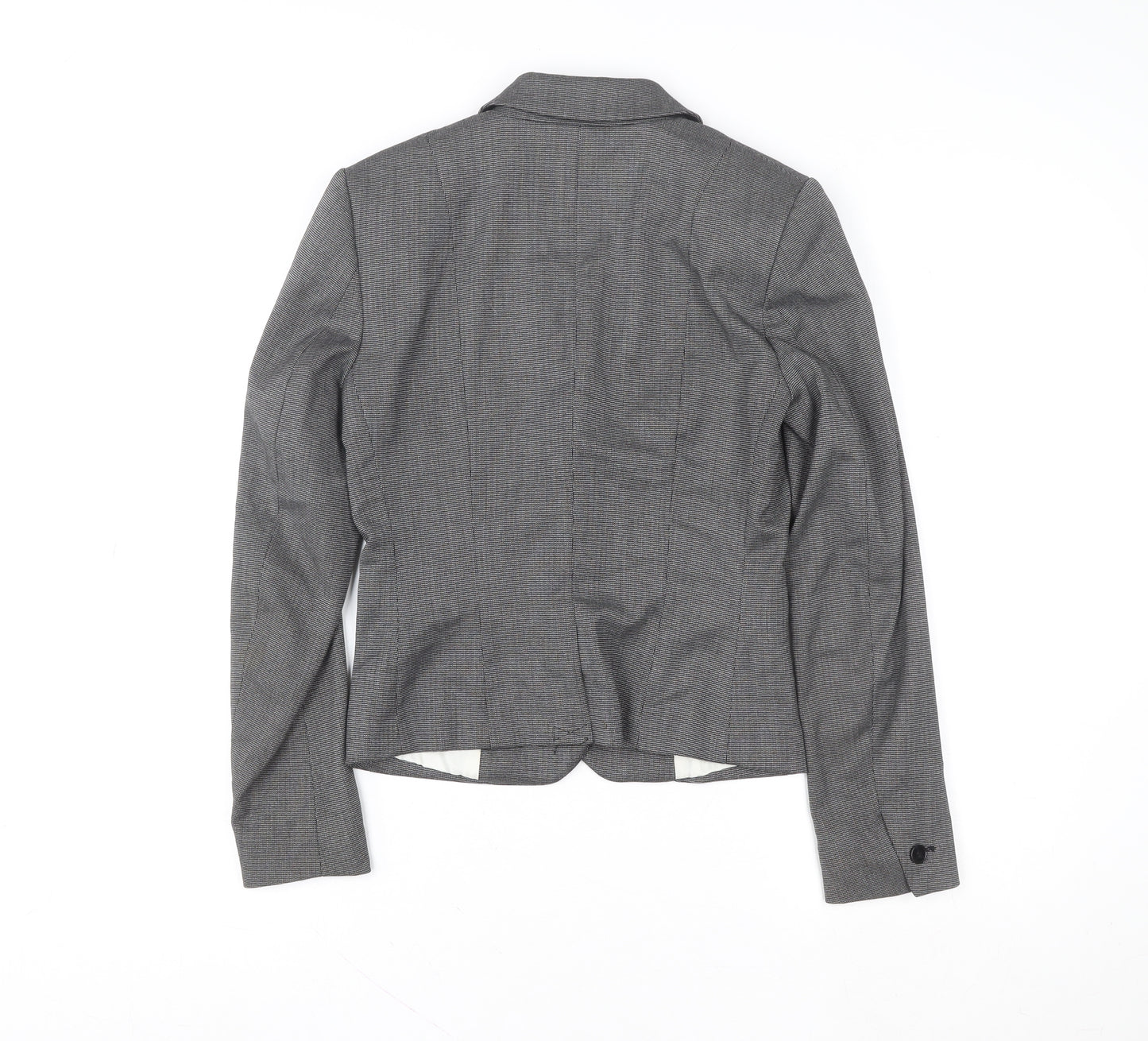 H&M Women Grey Tailored Single-Breasted Suit Jacket UK 4