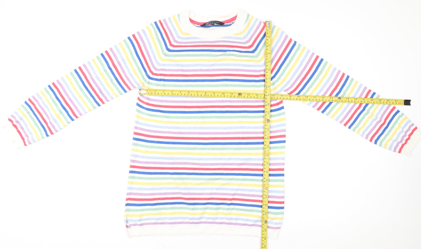 Crew Clothing Company Women Multicoloured Stripe Pullover Jumper Size 12