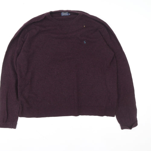 Joules Men's Purple Wool Blend Crew Neck Jumper XXL Classic Fit