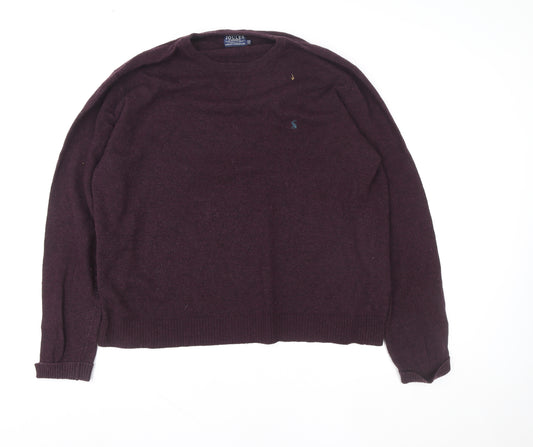 Joules Men's Purple Wool Blend Crew Neck Jumper XXL Classic Fit