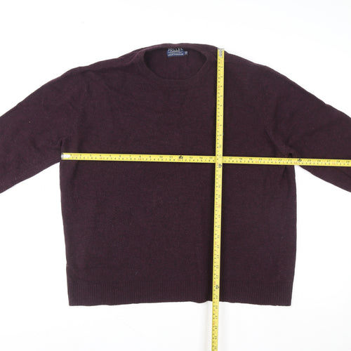 Joules Men's Purple Wool Blend Crew Neck Jumper XXL Classic Fit