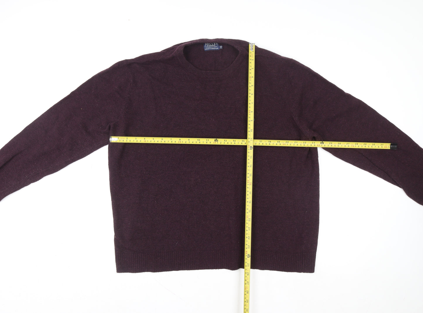 Joules Men's Purple Wool Blend Crew Neck Jumper XXL Classic Fit