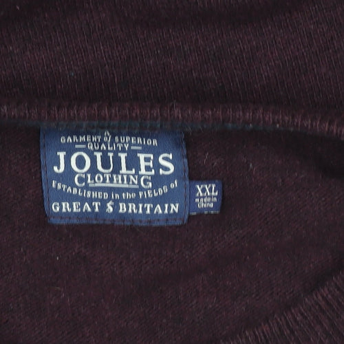 Joules Men's Purple Wool Blend Crew Neck Jumper XXL Classic Fit