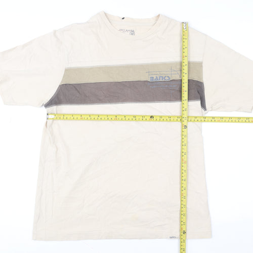 Jeff Banks Men's Beige Colourblock Cotton T-Shirt Size M