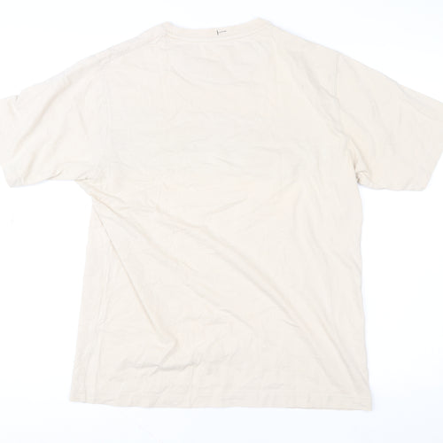 Jeff Banks Men's Beige Colourblock Cotton T-Shirt Size M