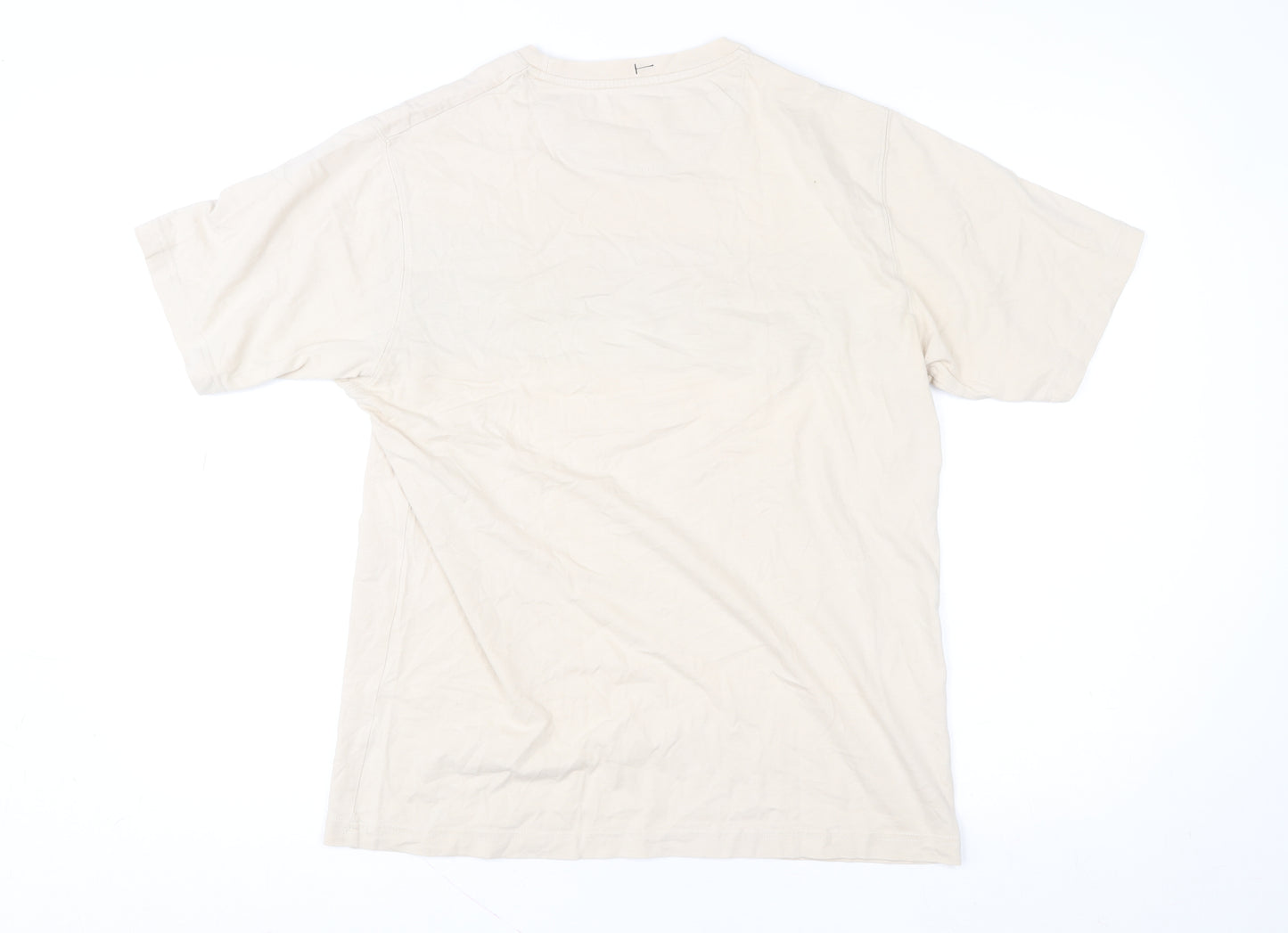 Jeff Banks Men's Beige Colourblock Cotton T-Shirt Size M
