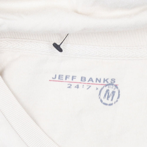 Jeff Banks Men's Beige Colourblock Cotton T-Shirt Size M