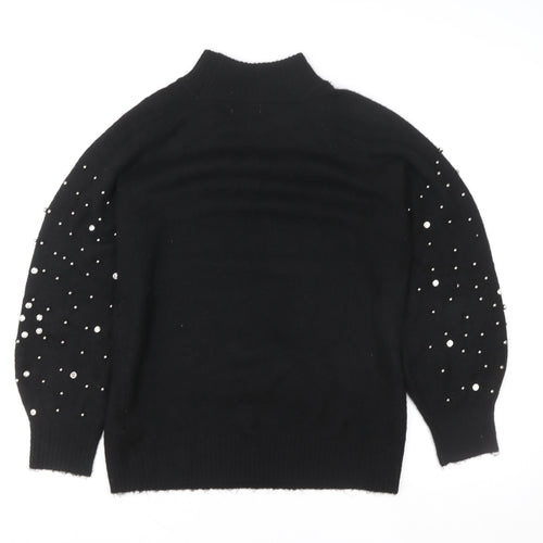 Sweewē Paris Women’s Black Beaded High Neck Knit Jumper M