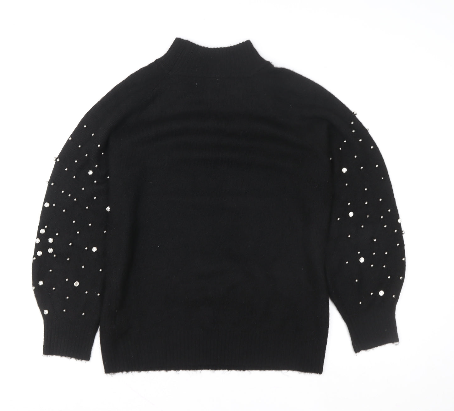 Sweewē Paris Women’s Black Beaded High Neck Knit Jumper M