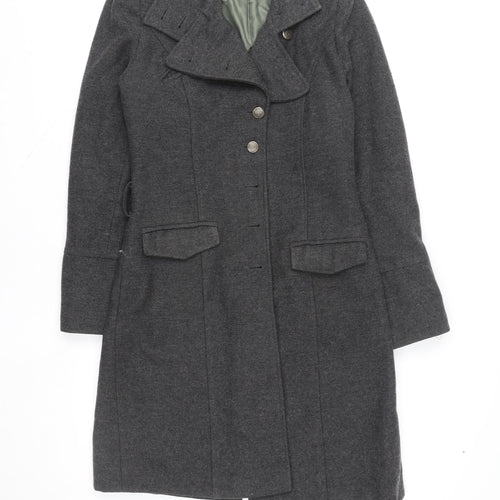 Sailor Women's Grey Wool Blend Military Coat Size 8 Long Lined