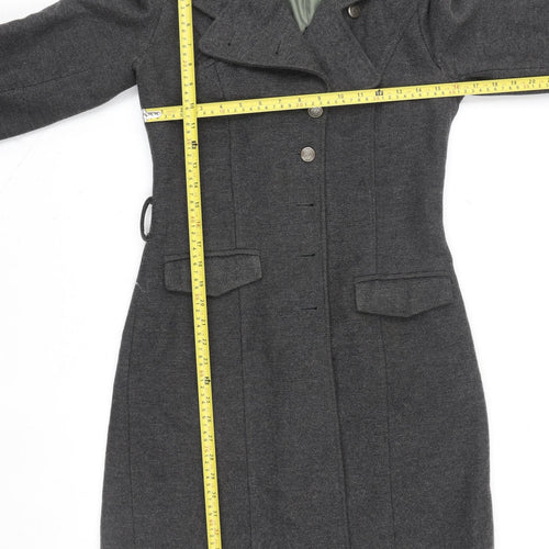 Sailor Women's Grey Wool Blend Military Coat Size 8 Long Lined