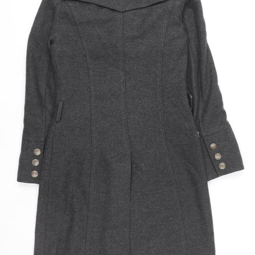 Sailor Women's Grey Wool Blend Military Coat Size 8 Long Lined