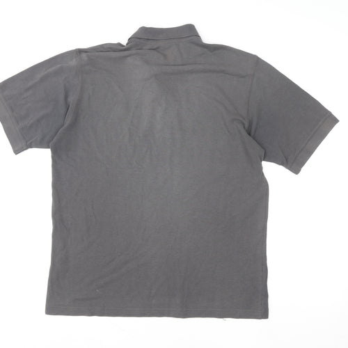Adidas Men's Grey Cotton Blend Short Sleeve Polo Shirt L