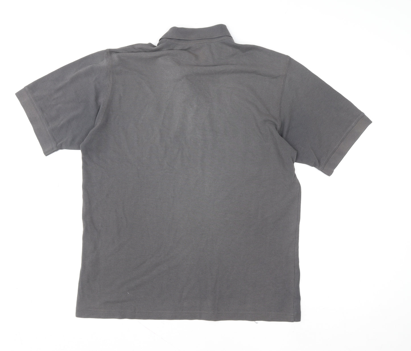 Adidas Men's Grey Cotton Blend Short Sleeve Polo Shirt L