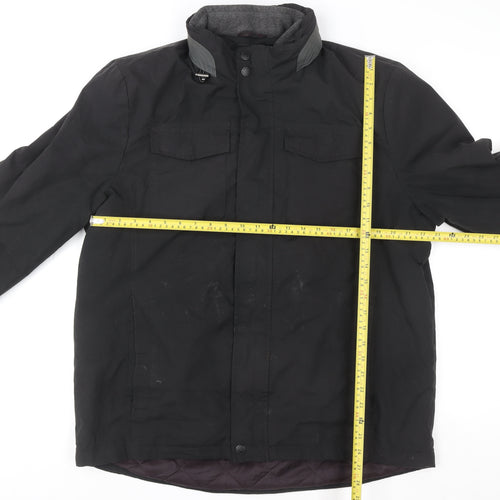 Atlantic Bay Men's Black L Parka Jacket Quilted Lined Stand Collar