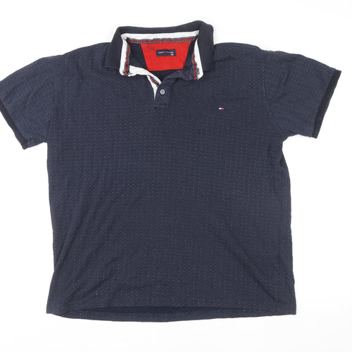 Tommy Hilfiger Men's Blue 3XL Cotton Short Sleeve Polo Shirt