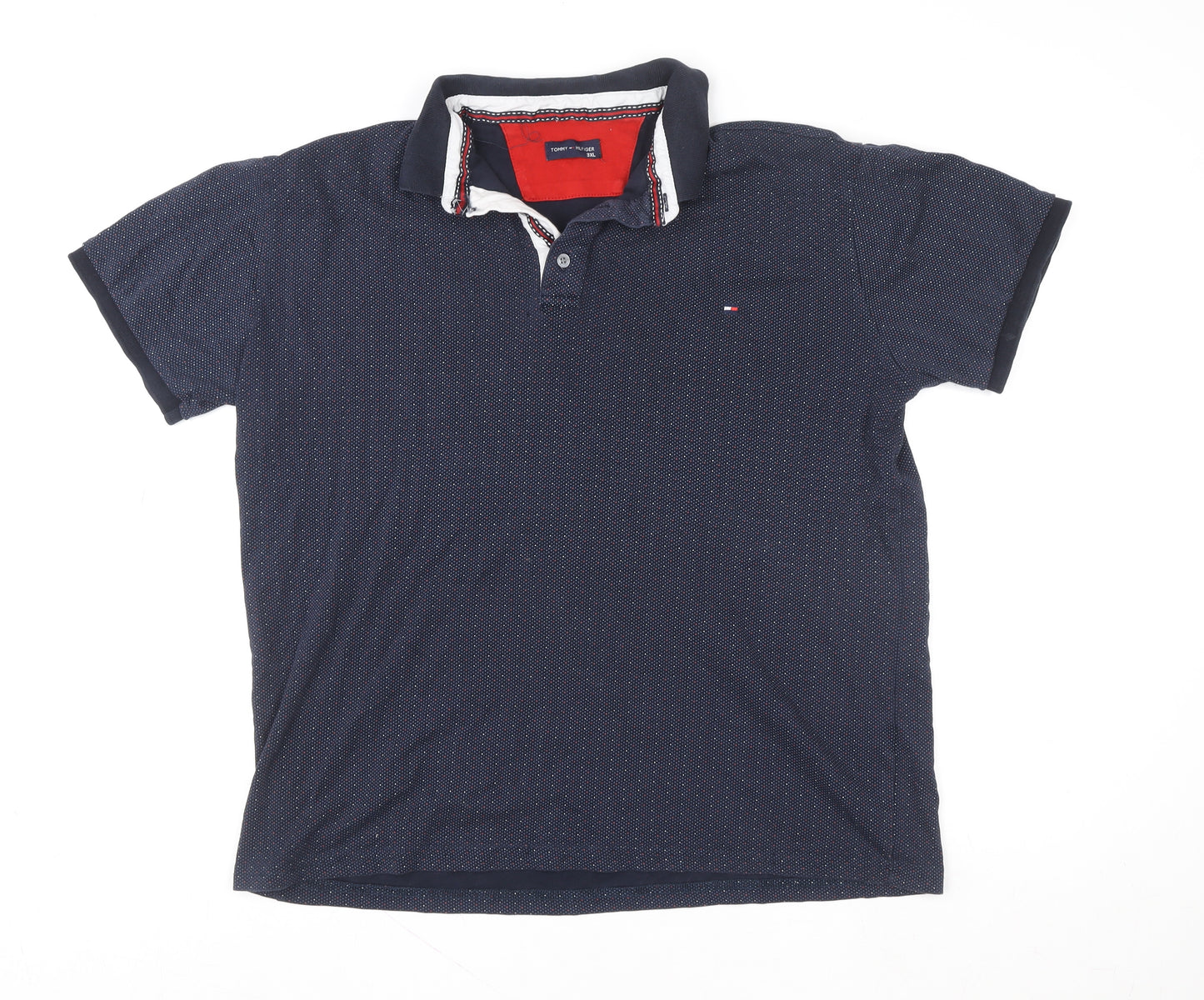 Tommy Hilfiger Men's Blue 3XL Cotton Short Sleeve Polo Shirt