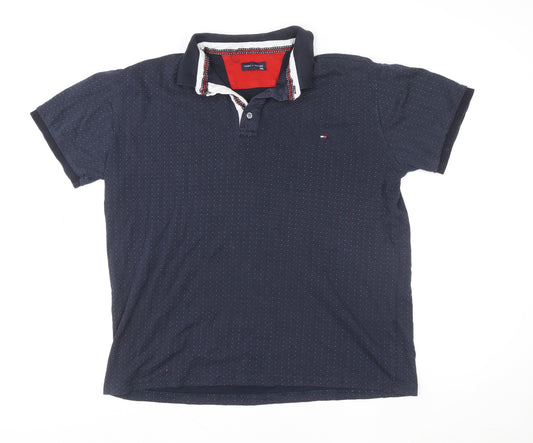Tommy Hilfiger Men's Blue 3XL Cotton Short Sleeve Polo Shirt