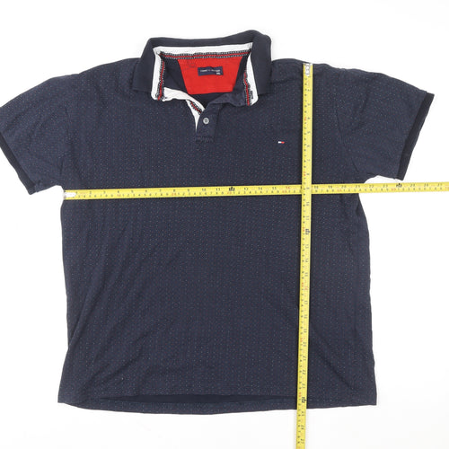 Tommy Hilfiger Men's Blue 3XL Cotton Short Sleeve Polo Shirt