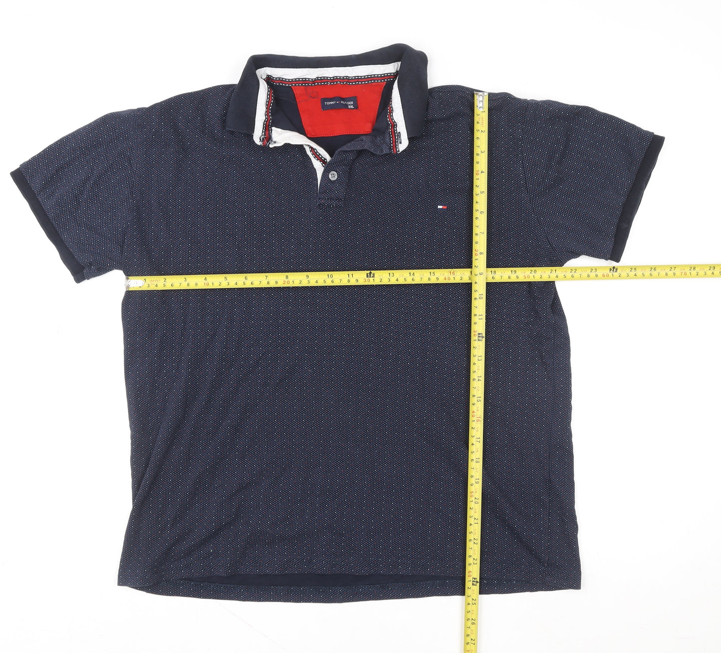 Tommy Hilfiger Men's Blue 3XL Cotton Short Sleeve Polo Shirt