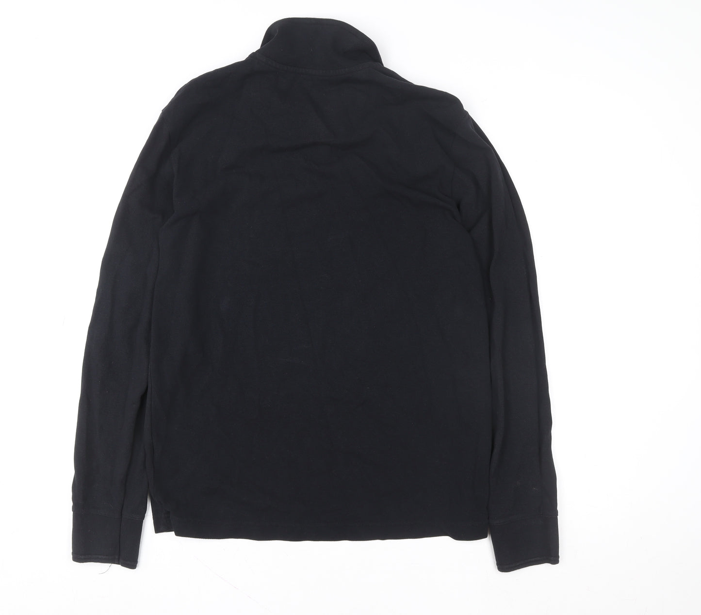 Original Penguin Men's Black Long Sleeve Cotton Polo Shirt Size L