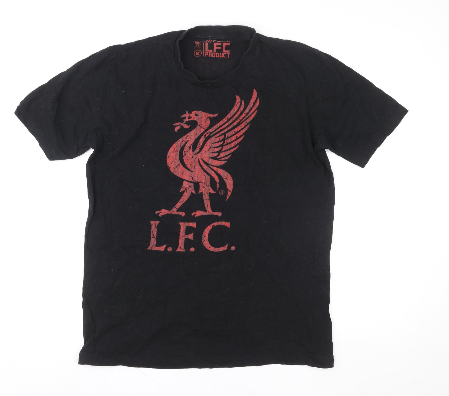Liverpool FC Men’s Black Graphic T-Shirt Medium Short Sleeve Cotton