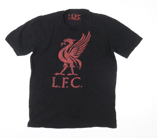 Liverpool FC Men’s Black Graphic T-Shirt Medium Short Sleeve Cotton