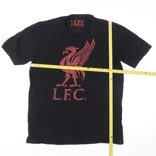 Liverpool FC Men’s Black Graphic T-Shirt Medium Short Sleeve Cotton