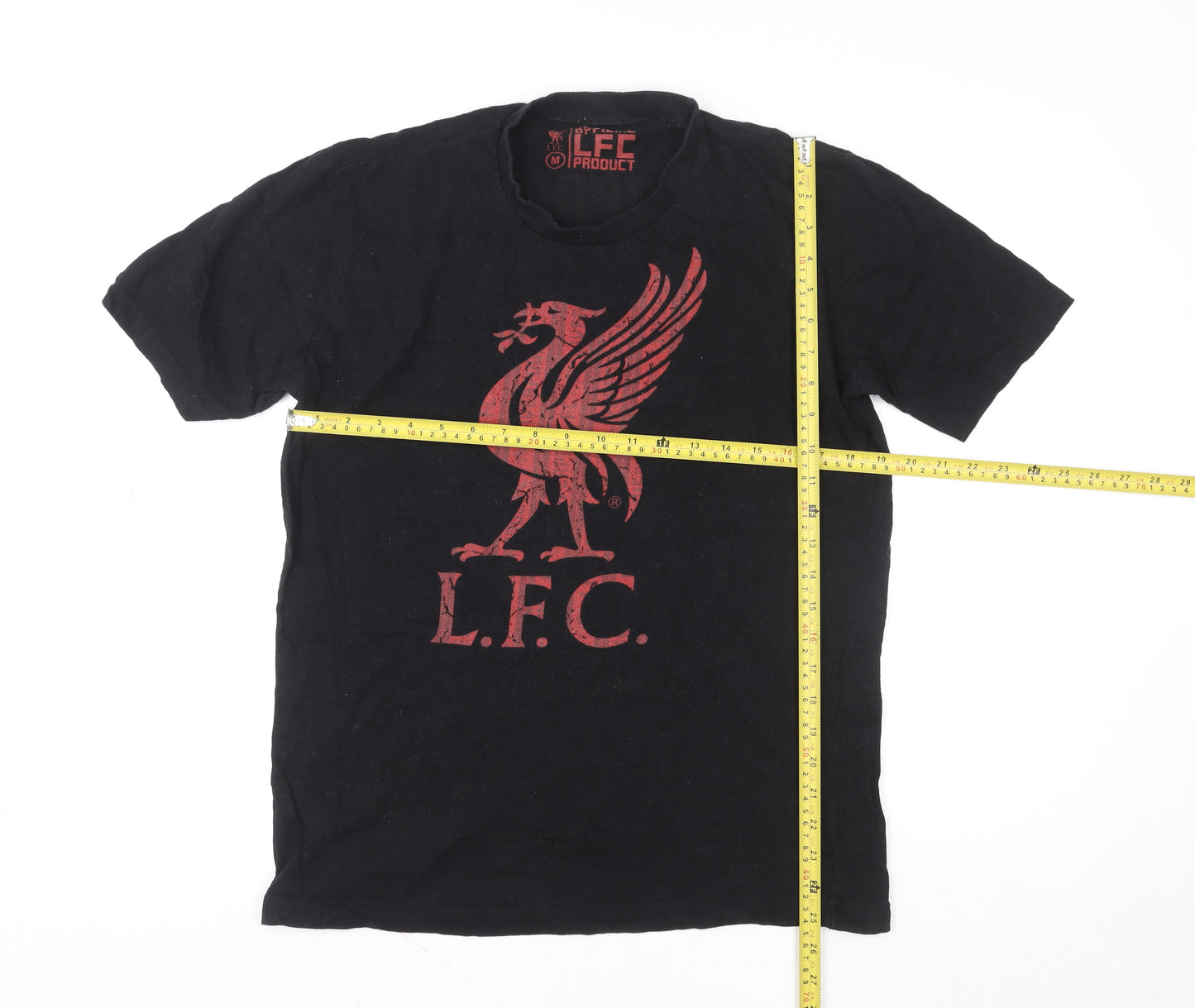 Liverpool FC Men’s Black Graphic T-Shirt Medium Short Sleeve Cotton