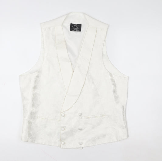 The Piscador Men's Ivory XL Shawl Collar Formal Waistcoat Made in England