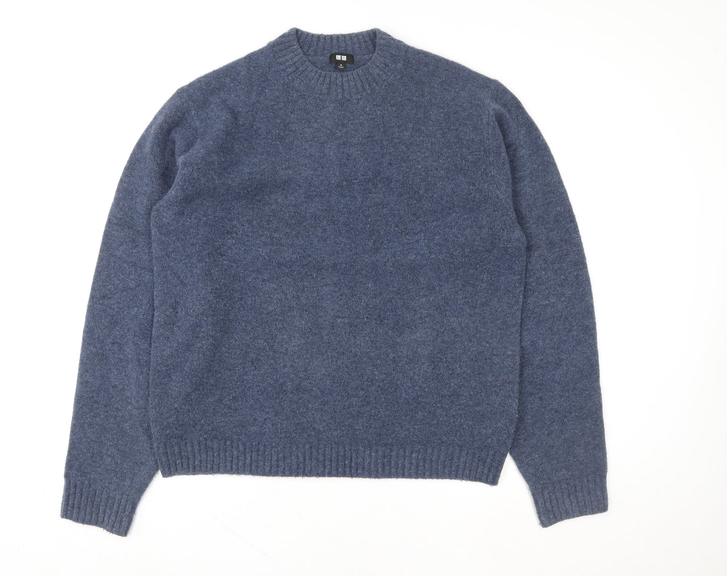 Uniqlo Women Blue Wool Blend Crew Neck Pullover Jumper M