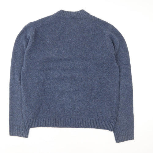 Uniqlo Women Blue Wool Blend Crew Neck Pullover Jumper M