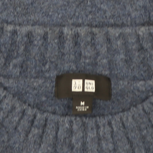 Uniqlo Women Blue Wool Blend Crew Neck Pullover Jumper M