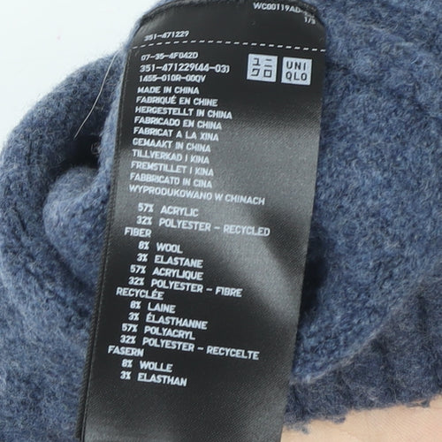Uniqlo Women Blue Wool Blend Crew Neck Pullover Jumper M