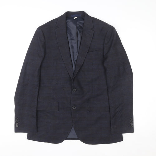 Marks and Spencer Men’s Blue Check L Blazer 40in Short Length Formal Jacket