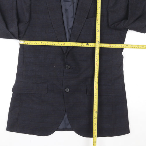 Marks and Spencer Men’s Blue Check L Blazer 40in Short Length Formal Jacket