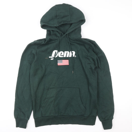Penn x Primark Womens Green Pullover Hoodie Size M USA Flag Graphic