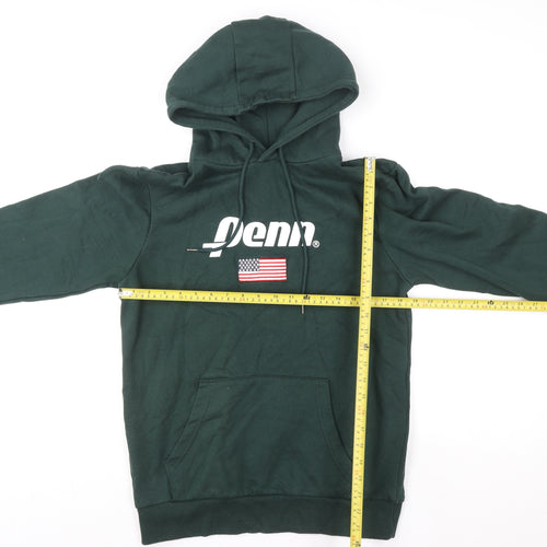 Penn x Primark Womens Green Pullover Hoodie Size M USA Flag Graphic