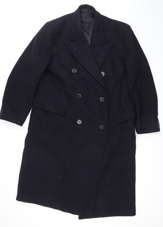 Walter Payne Men's Black Wool Overcoat 36 Classic Formal Long