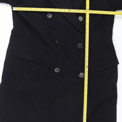 Walter Payne Men's Black Wool Overcoat 36 Classic Formal Long