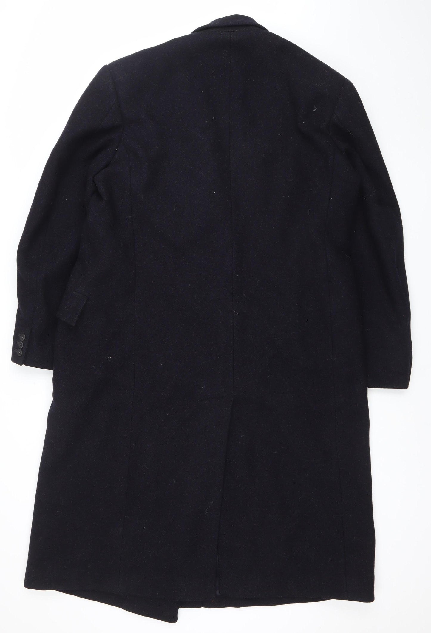 Walter Payne Men's Black Wool Overcoat 36 Classic Formal Long